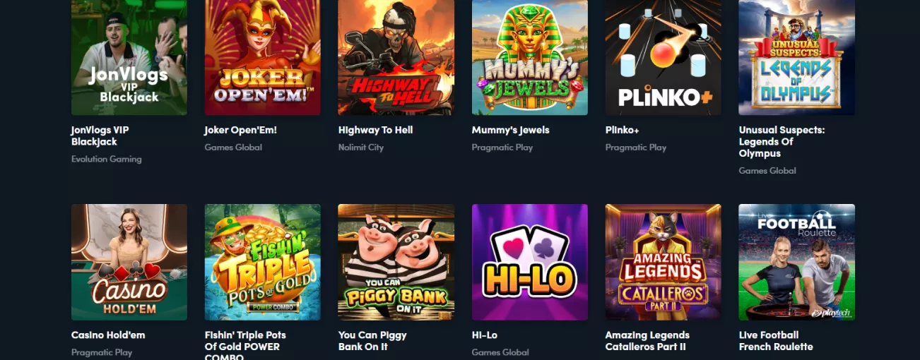 Jogos de cartas, slots e roleta no Jonbet Casino Portugal