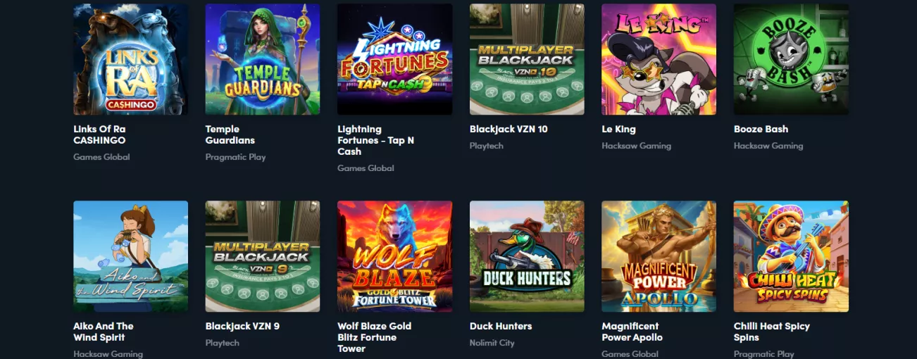 Seleção variada de jogos de slots e blackjack no Jonbet Casino Portugal